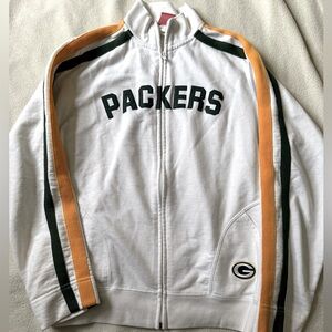 Green Bay Packers NFL For Her White Zip-Up Jacket